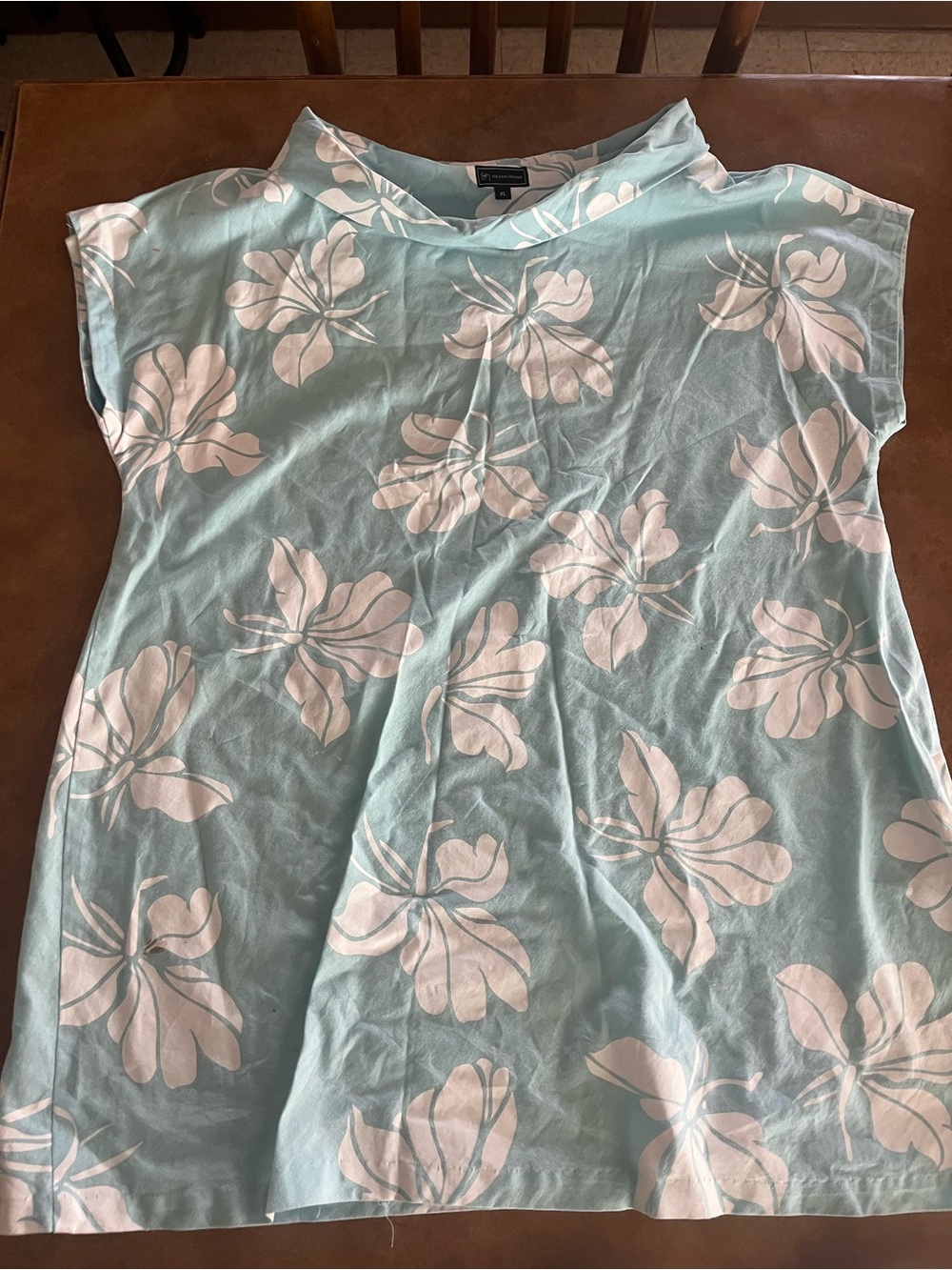Sig Zane XL light blue and white dress
